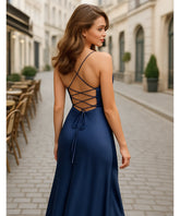 Vestido de Festa Longo Fenda Decote Drapeado Casamento | Annelis